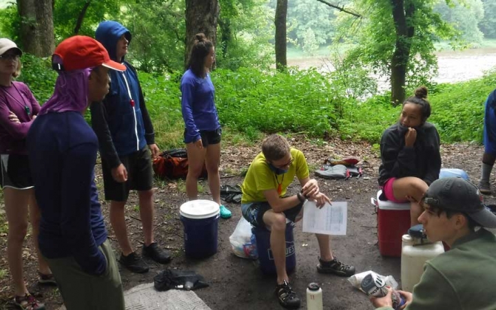 teens go camping near philadelphia